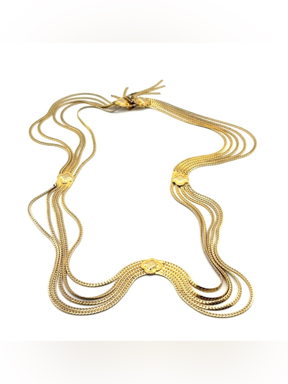CHRISTIAN DIOR VINTAGE 1970’s GOLD-PLATED
SWAG NECKLACE BELT - Picture 5 of 9